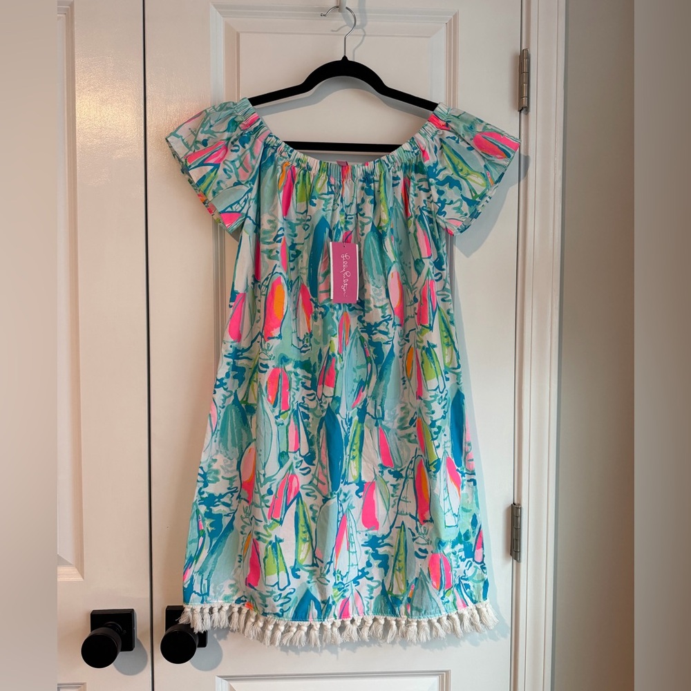 Lilly Pulitzer Women’s Marble Dress Beach and Bae Sunglow Sailboat NWT Sz Small